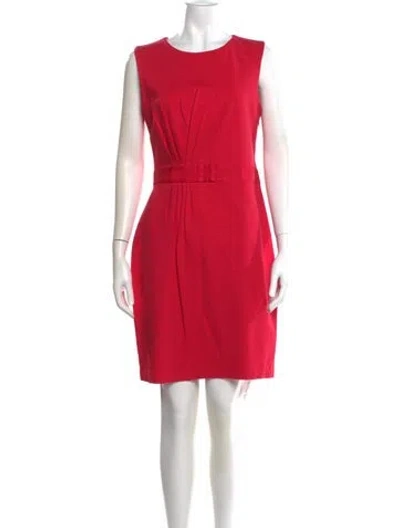 Pre-owned Ted Baker Scoop Neck Knee-length Dress In Red