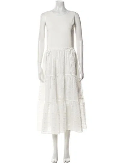 Pre-owned Ted Baker Scoop Neck Long Dress In Neutral