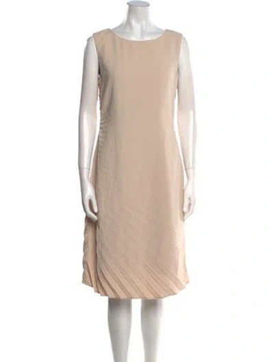 Pre-owned Ted Baker Scoop Neck Midi Length Dress In Neutral