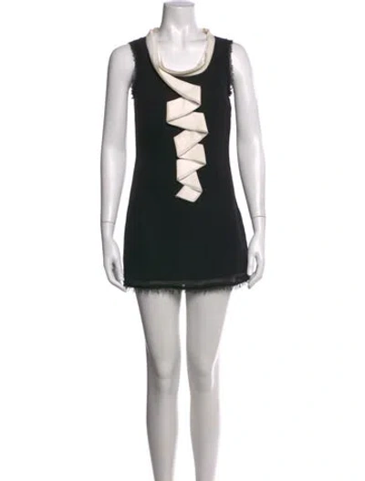 Pre-owned Ted Baker Scoop Neck Mini Dress In Black