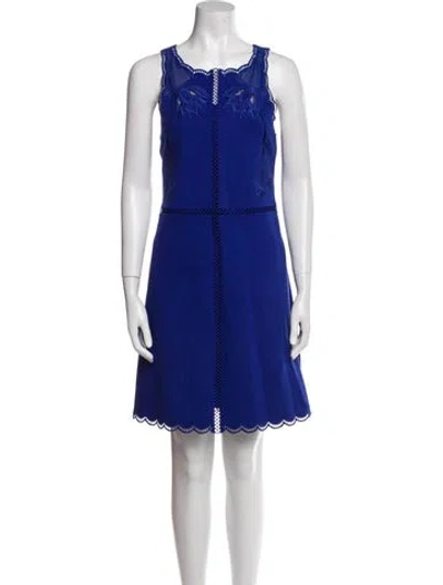 Pre-owned Ted Baker Scoop Neck Mini Dress In Blue