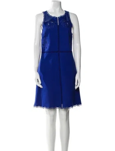 Pre-owned Ted Baker Scoop Neck Mini Dress In Blue
