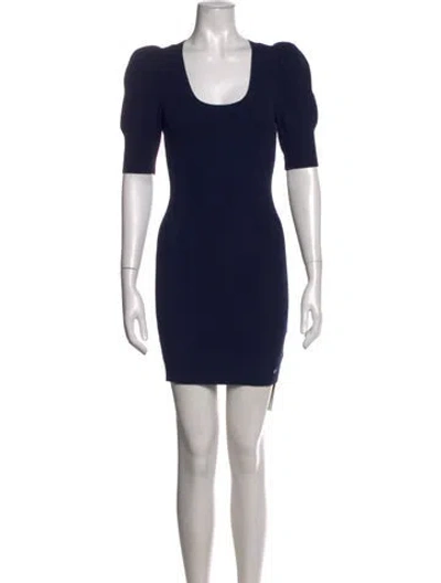 Pre-owned Ted Baker Scoop Neck Mini Dress In Blue