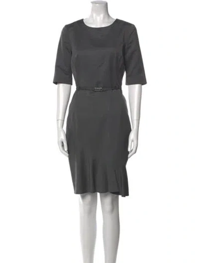 Pre-owned Ted Baker Scoop Neck Mini Dress In Gray