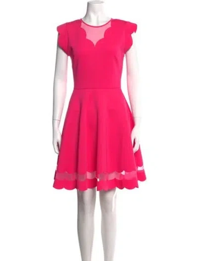 Pre-owned Ted Baker Scoop Neck Mini Dress In Pink