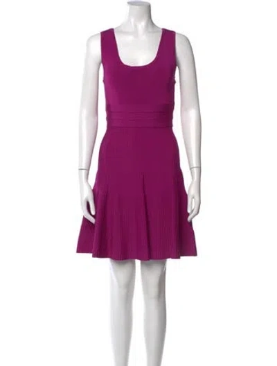 Pre-owned Ted Baker Scoop Neck Mini Dress In Purple