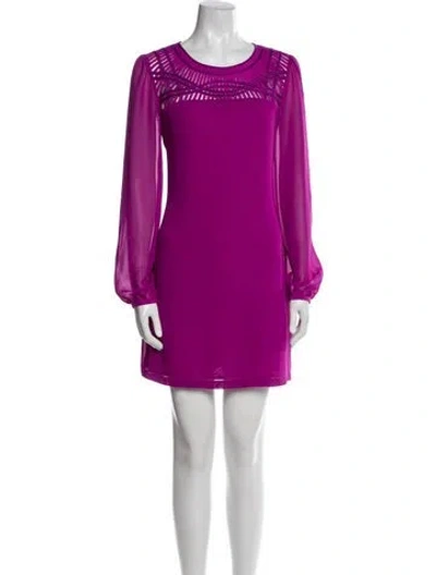 Pre-owned Ted Baker Scoop Neck Mini Dress In Purple