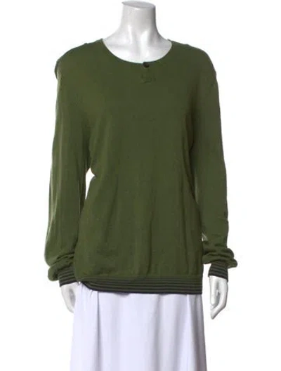Pre-owned Ted Baker Scoop Neck Sweater In Green