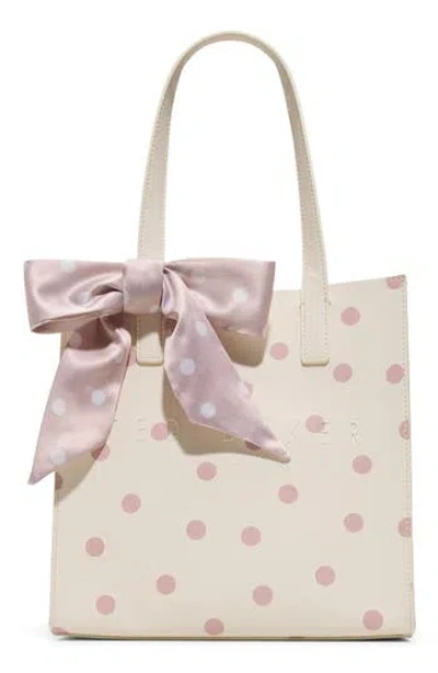 Ted Baker Seacon Croc Embossed Tote In White