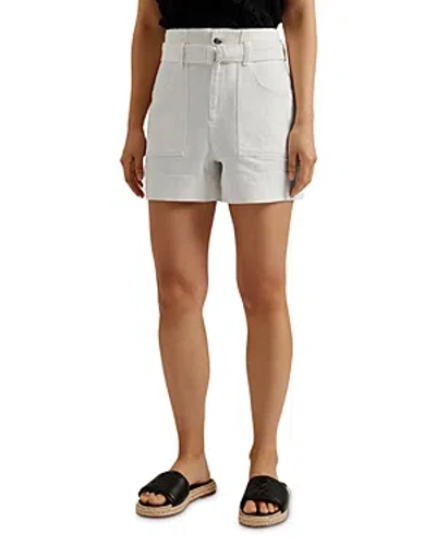 Ted Baker Self Tie High Waisted Shorts In White