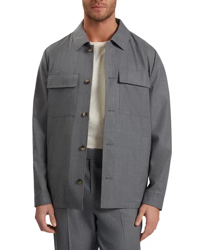 Ted Baker Selwynj Lightweight Wool Blend Shirt Jacket In Gray