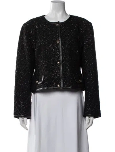 Pre-owned Ted Baker Sequin Patterned Jacket W/ Tags In Black
