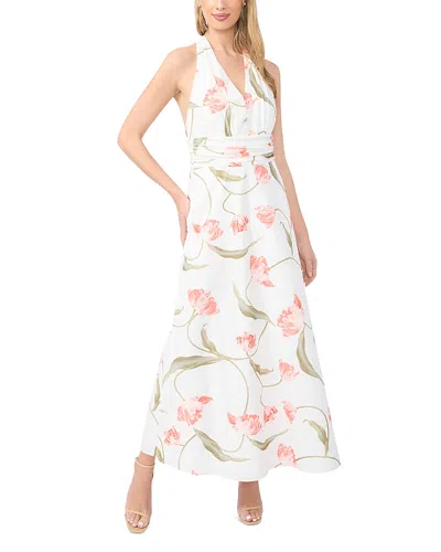 Ted Baker Serafina Floral Halter Neck Cotton Maxi Dress In White
