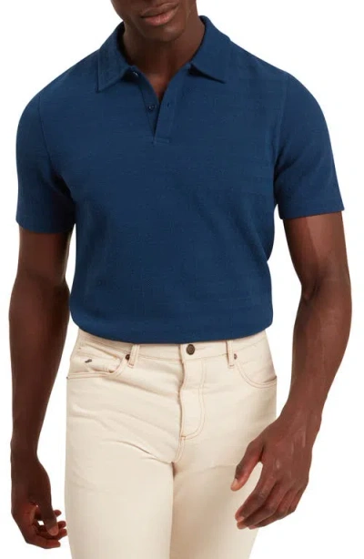 Ted Baker Serapa Textured Polo Shirt In Blue