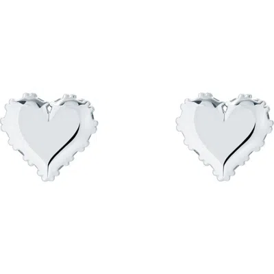 Ted Baker Sersy Sparkle Heart Stud Earrings In Silver Tone / Clear Crystal