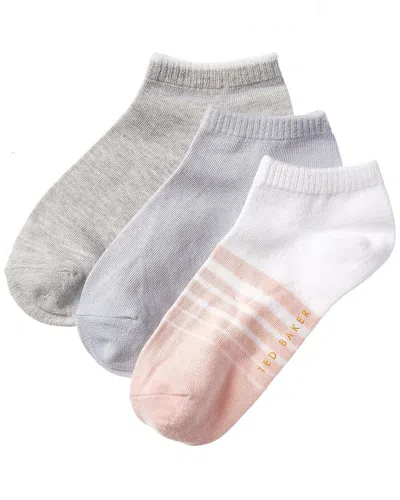 Ted Baker Set Of 3 Low Cut Sock In Multi