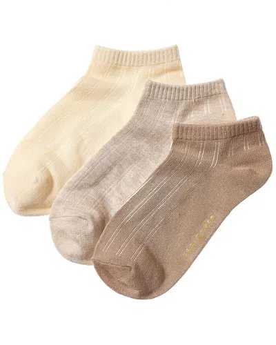Ted Baker Set Of 3 Low Cut Sock In Brown