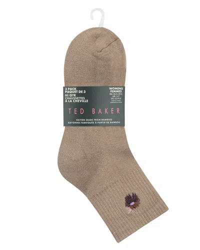 Ted Baker Set Of 3 Quarter Crew Sock