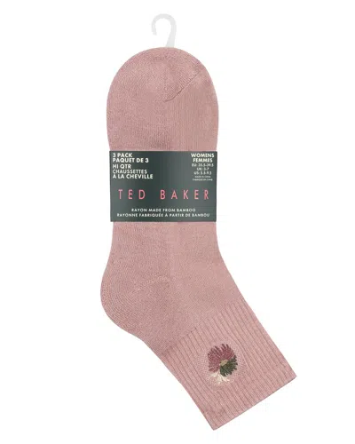 Ted Baker Set Of 3 Quarter Crew Sock