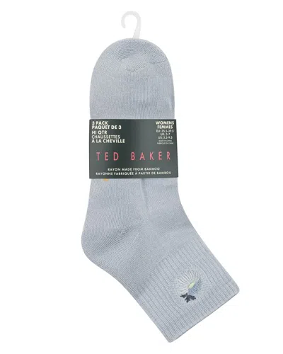 Ted Baker Set Of 3 Quarter Crew Sock