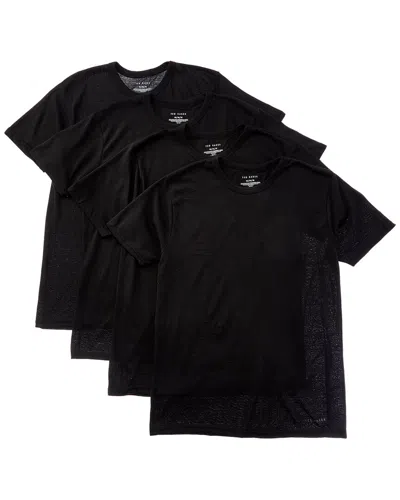 Ted Baker Set Of 4 Crewneck T-shirt In Black