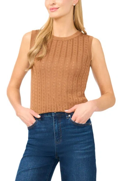 Ted Baker Shera Pointelle Sweater Tank In Brown