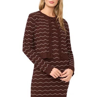 Ted Baker Sherry Ripple Scallop Cardigan In Brown