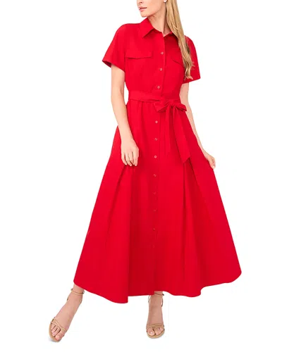 Ted Baker Shirt Dress With Self Belt In Red