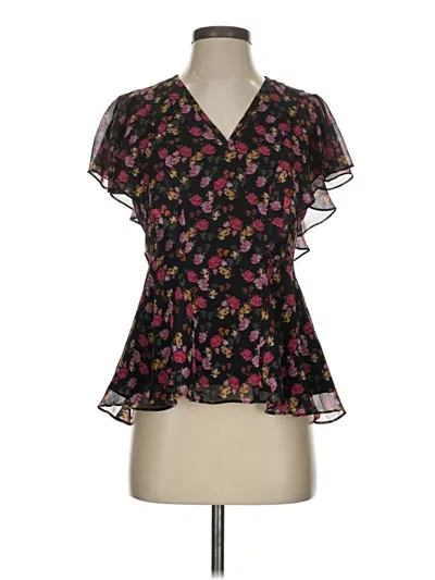Pre-owned Ted Baker Short Sleeve Blouse In Black