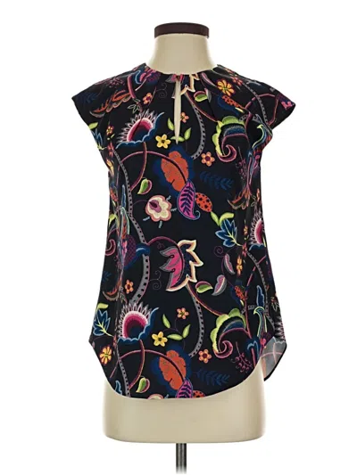 Pre-owned Ted Baker Short Sleeve Blouse In Black
