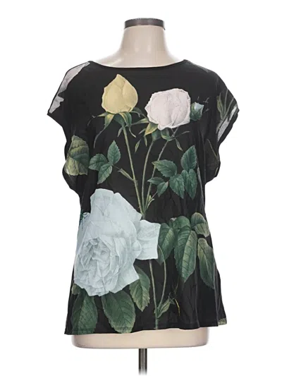 Pre-owned Ted Baker Short Sleeve Blouse In Black