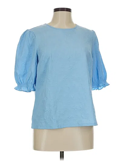 Pre-owned Ted Baker Short Sleeve Blouse In Blue