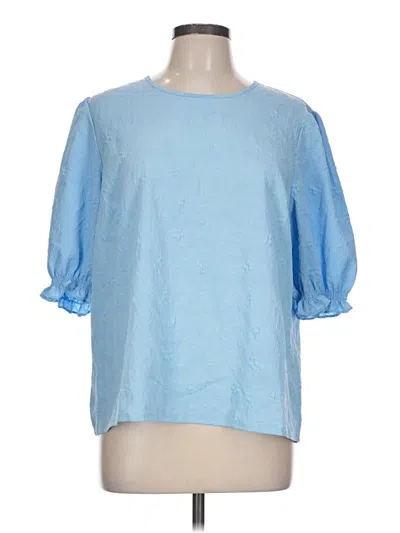 Pre-owned Ted Baker Short Sleeve Blouse In Blue