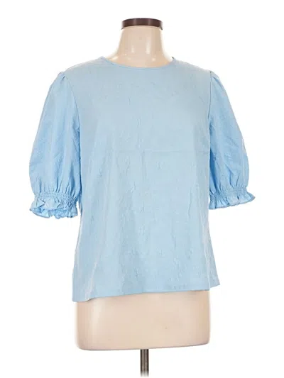 Pre-owned Ted Baker Short Sleeve Blouse In Blue