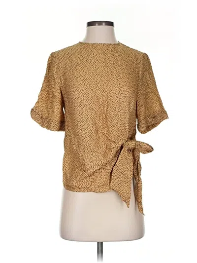 Pre-owned Ted Baker Short Sleeve Blouse In Gold