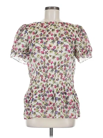 Pre-owned Ted Baker Short Sleeve Blouse In Ivory