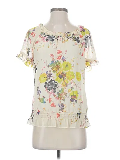 Pre-owned Ted Baker Short Sleeve Blouse In Ivory