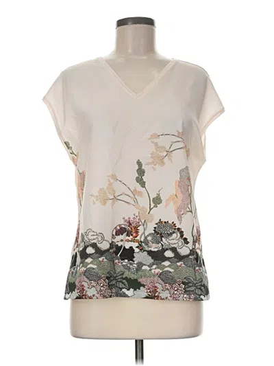 Pre-owned Ted Baker Short Sleeve Blouse In Ivory