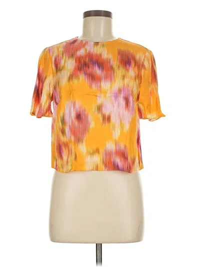 Pre-owned Ted Baker Short Sleeve Blouse In Orange