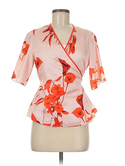 Pre-owned Ted Baker Short Sleeve Blouse In Orange