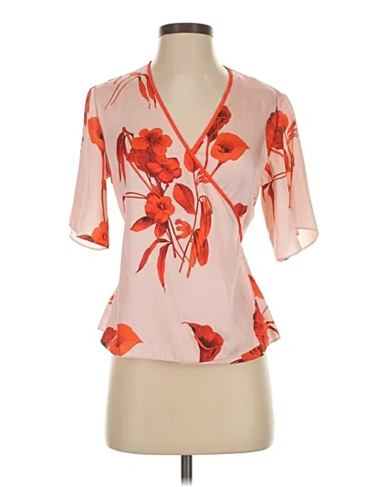 Pre-owned Ted Baker Short Sleeve Blouse In Pink
