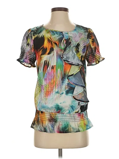 Pre-owned Ted Baker Short Sleeve Blouse In Silver