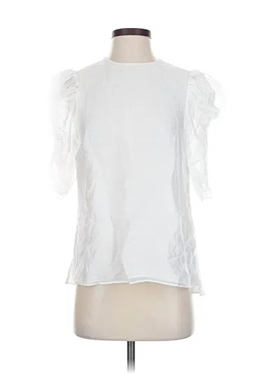 Pre-owned Ted Baker Short Sleeve Blouse In White