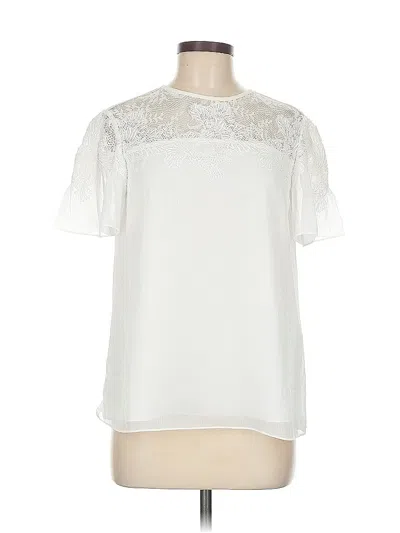 Pre-owned Ted Baker Short Sleeve Blouse In White
