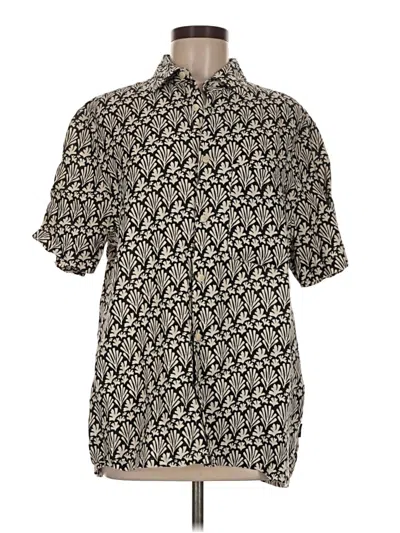 Pre-owned Ted Baker Short Sleeve Button Down Shirt In Black