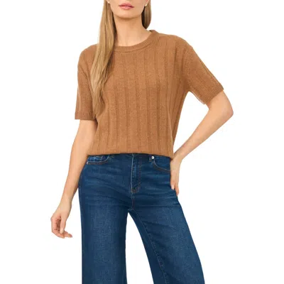 Ted Baker Short Sleeve Cashmere Rib Sweater In Brown