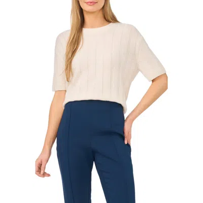 Ted Baker Short Sleeve Cashmere Rib Sweater In Neutral