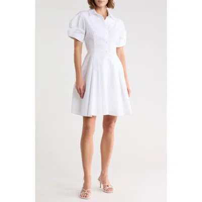 Ted Baker Short Sleeve Cotton Shirtdress In Brown