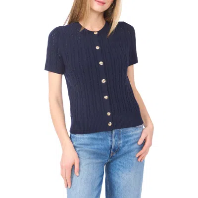 Ted Baker Short Sleeve Pointelle Knit Sweater In Blue