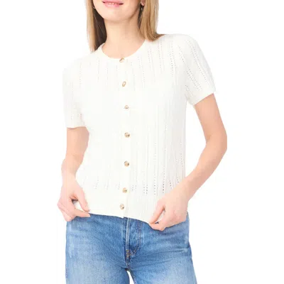 Ted Baker Short Sleeve Pointelle Knit Sweater In White